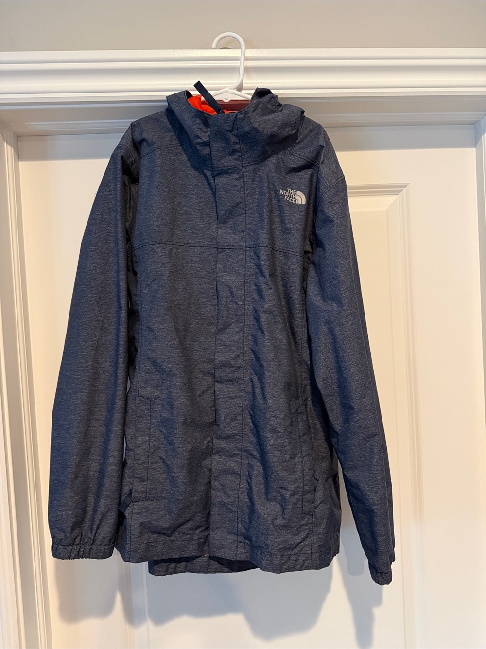 The North Face Kids Navy Raincoat with Orange Trim